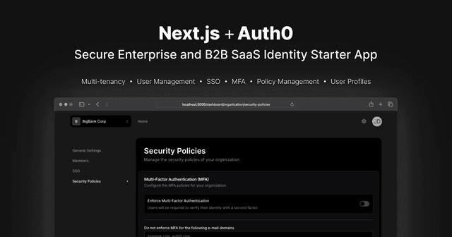 SaaStart: Auth0 + Next.js SaaS Starter Kit
