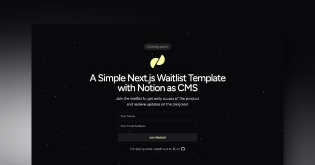 Next.js Waitlist with Notion CMS