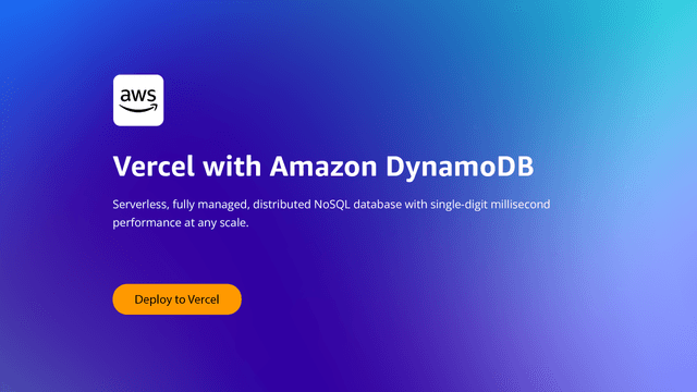 Next.js Vercel app with Amazon DynamoDB