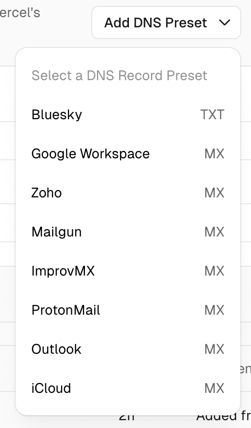 Adding a DNS Preset by clicking the Add DNS Preset button.