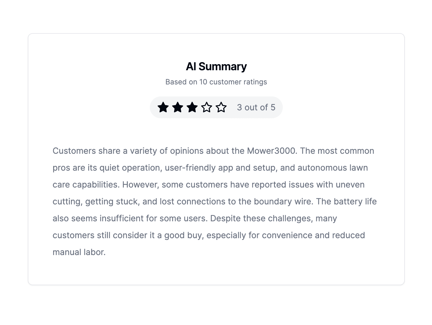 Customer Reviews AI Summary thumbnail