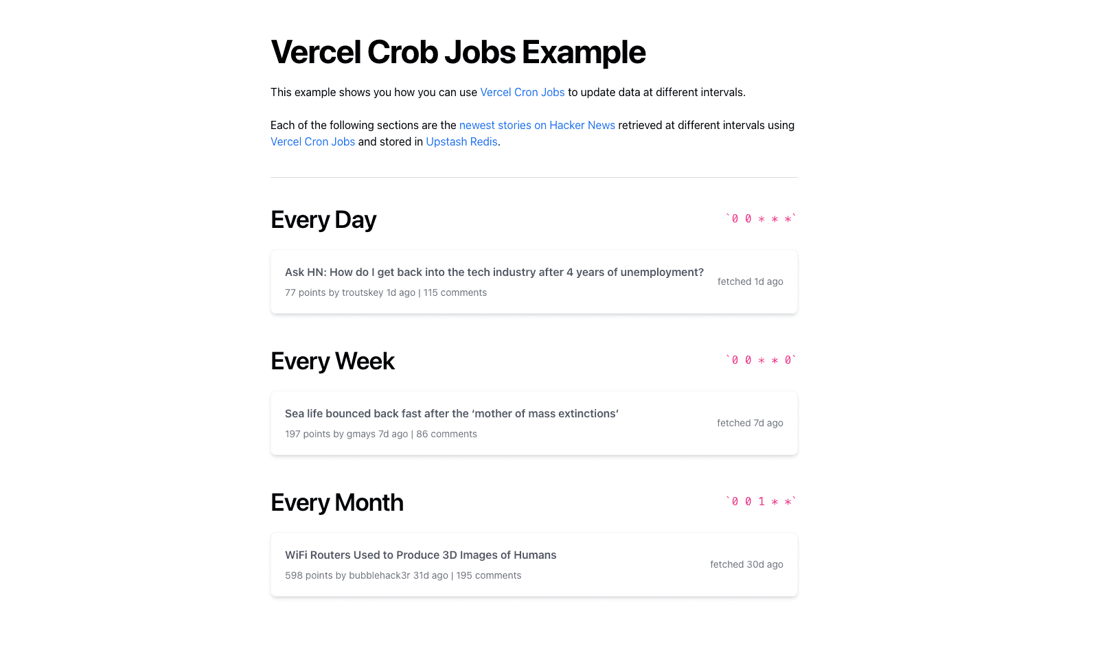 Vercel Cron Job Example thumbnail