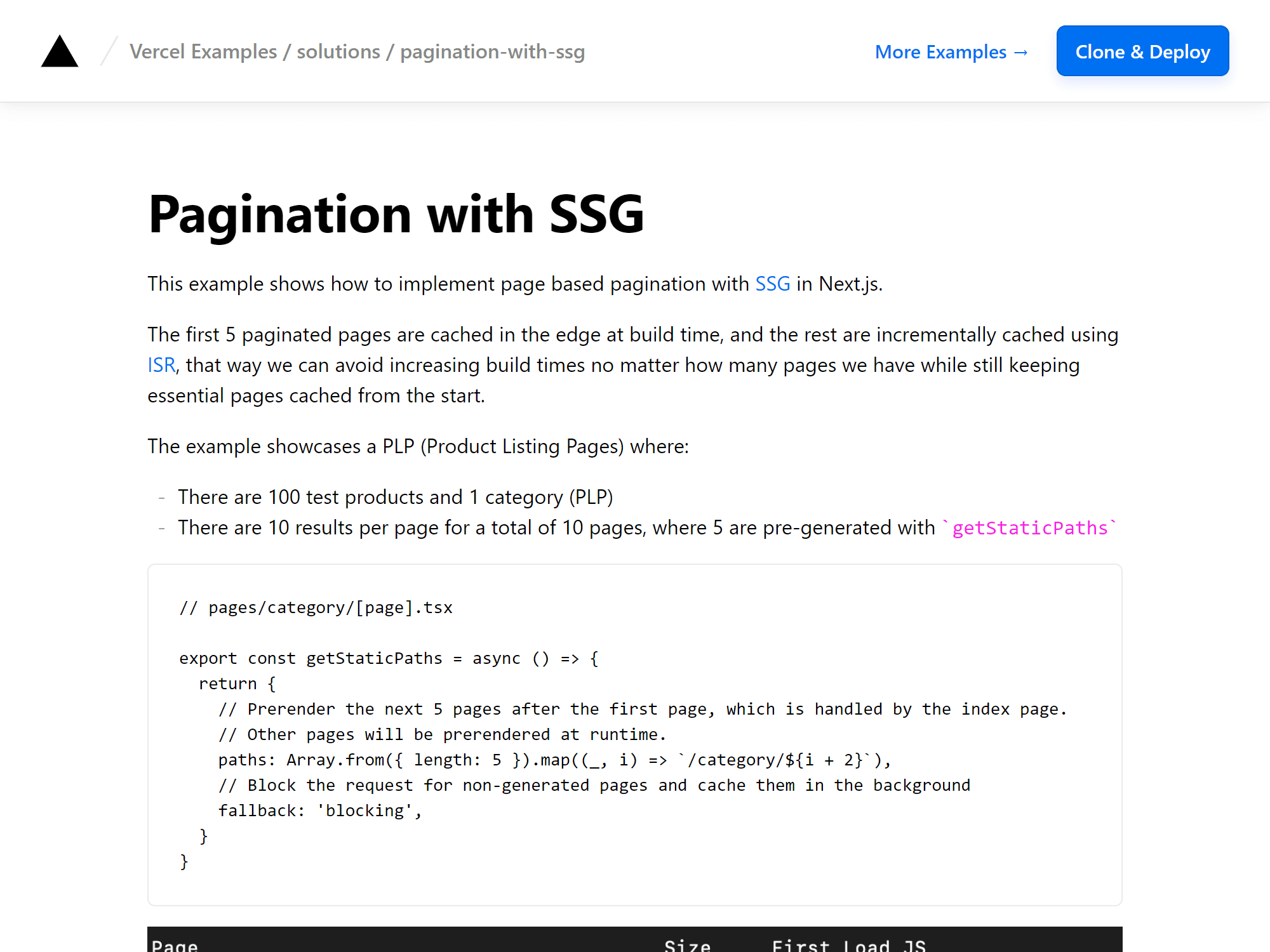 Learn to implement page based pagination with Next.js and Vercel.